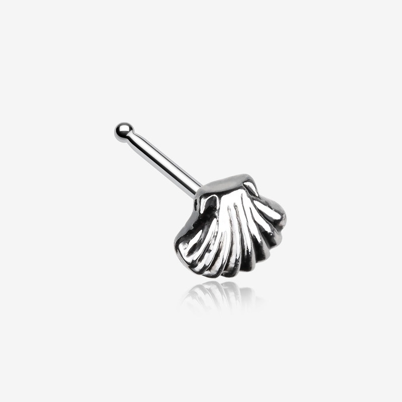 Ariel’s Shell Icon Nose Stud Ring Steel 20 GA (0.8mm), 9/32″ (7mm)