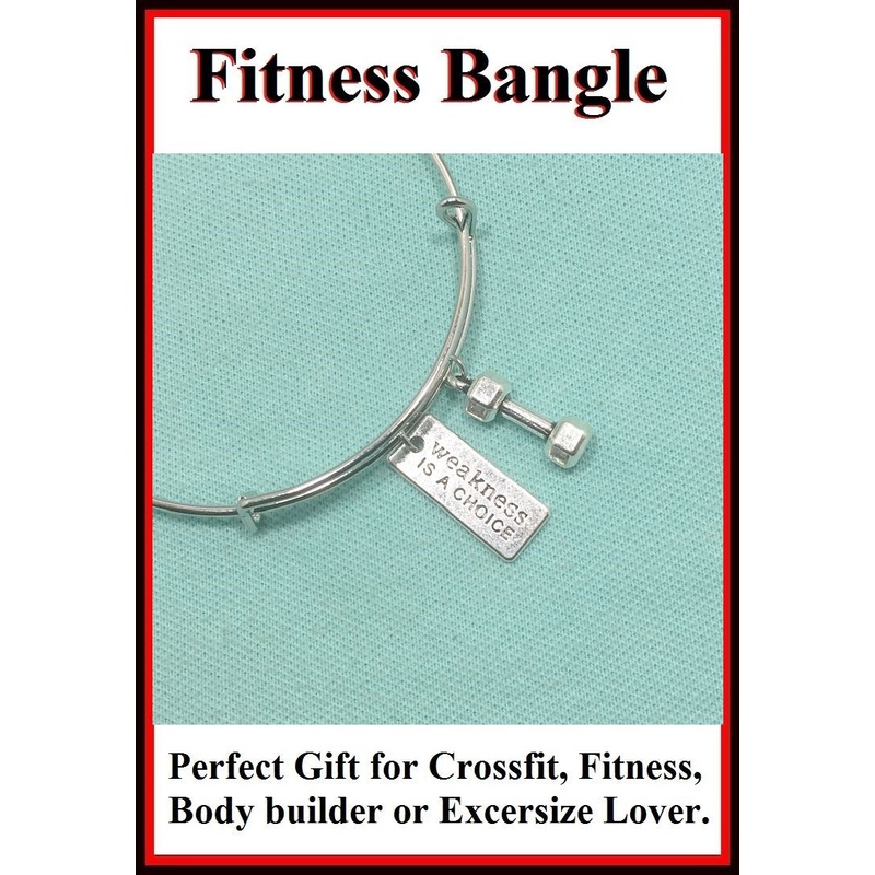 Beautiful Handcraft Excersize Crossfit Charms Expendable Charm Bangle.