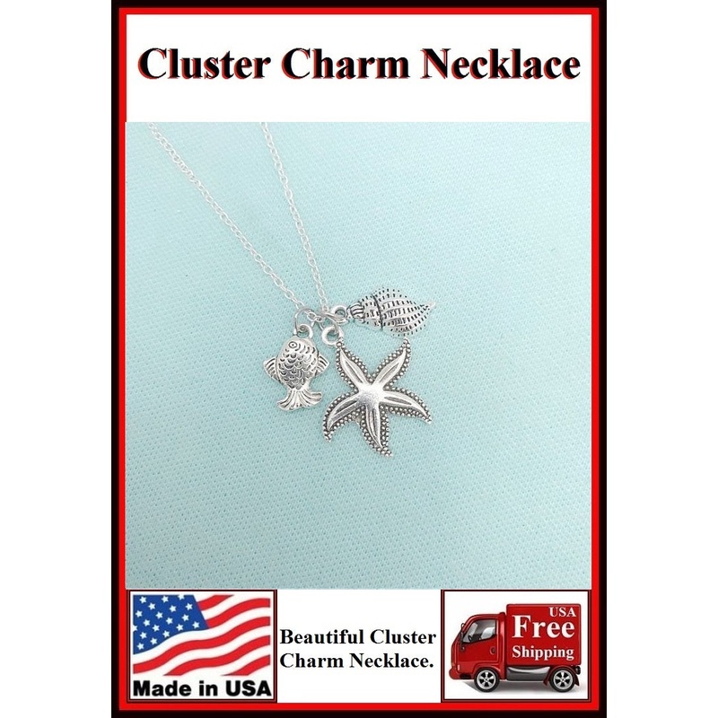 Stunning Starfish Cluster Charm Necklaces. #2