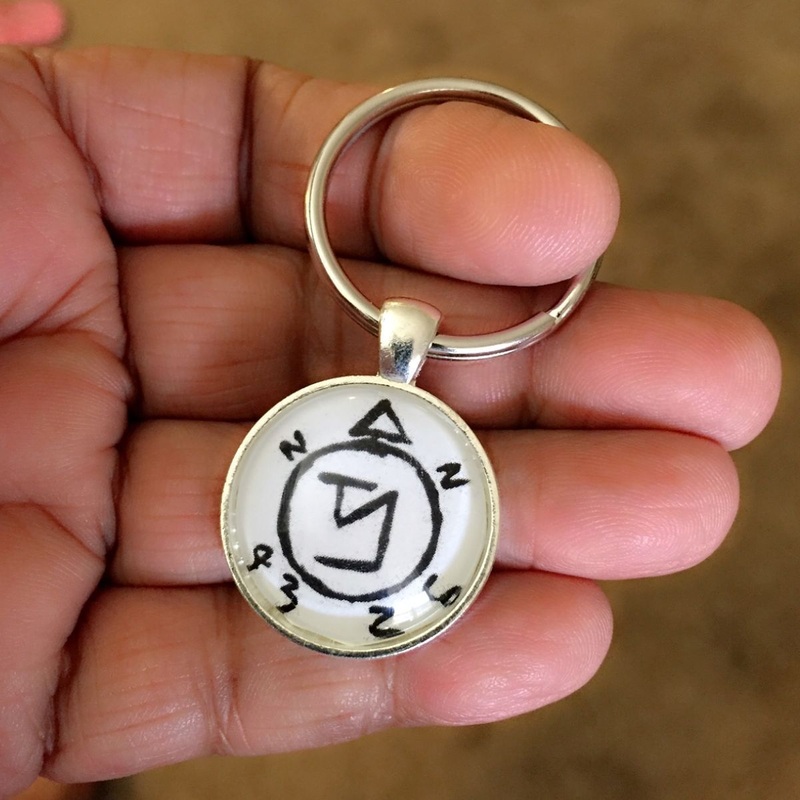 Angel Sigil Banish Cabochon Key Ring.