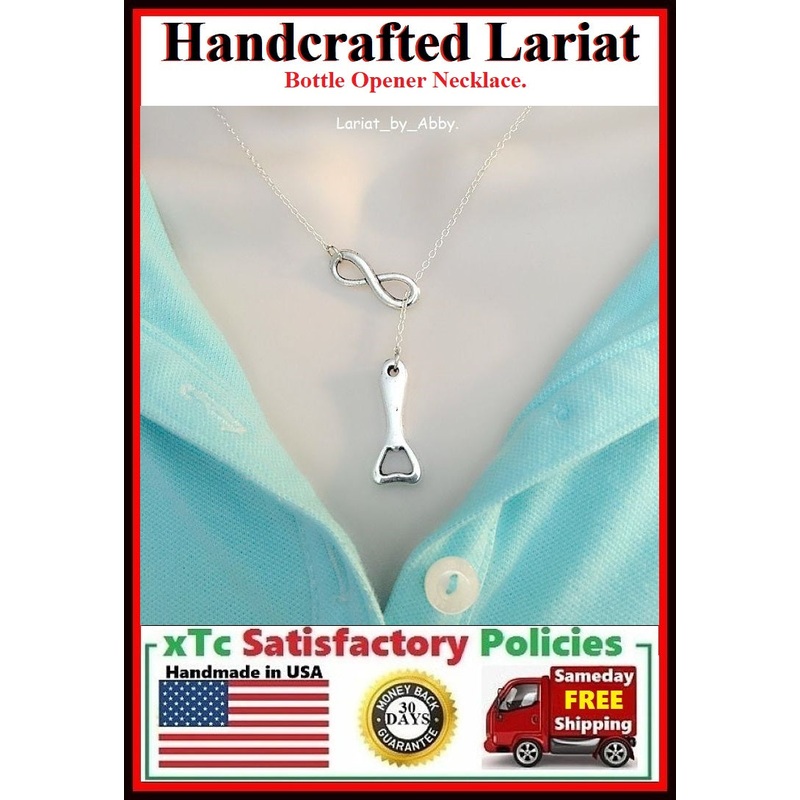 Bartender Wear; Bottle Opener Handcrafted Necklace Lariat Style.