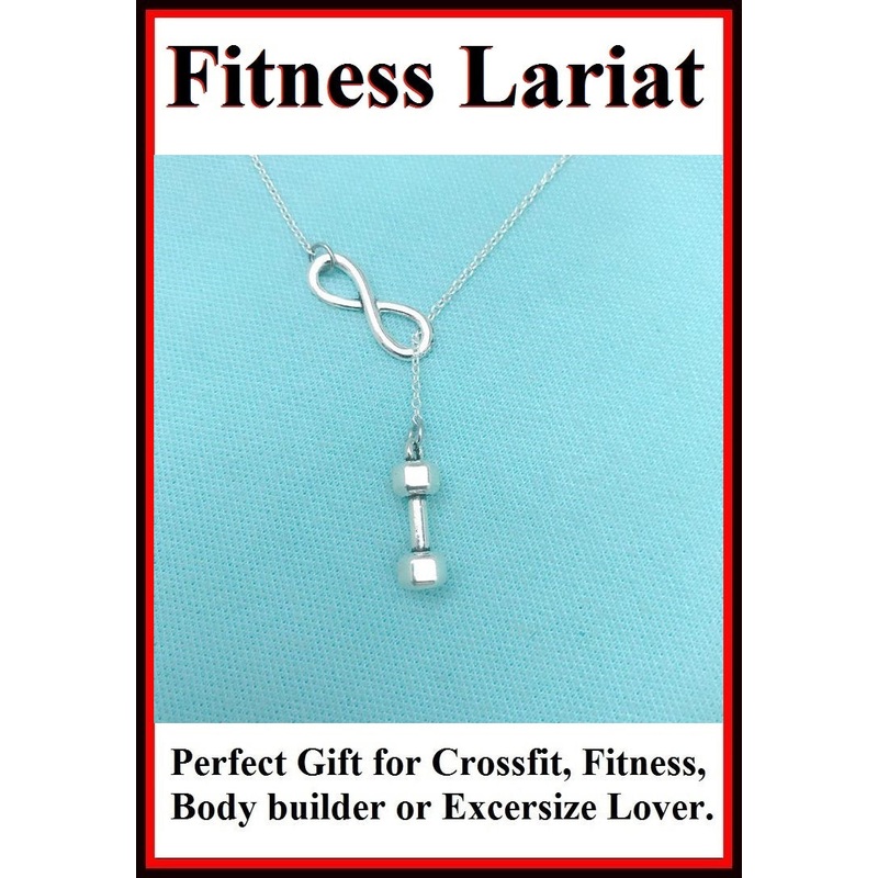 Beautiful Handcraft Dumbbell Charms Lariat Necklace.