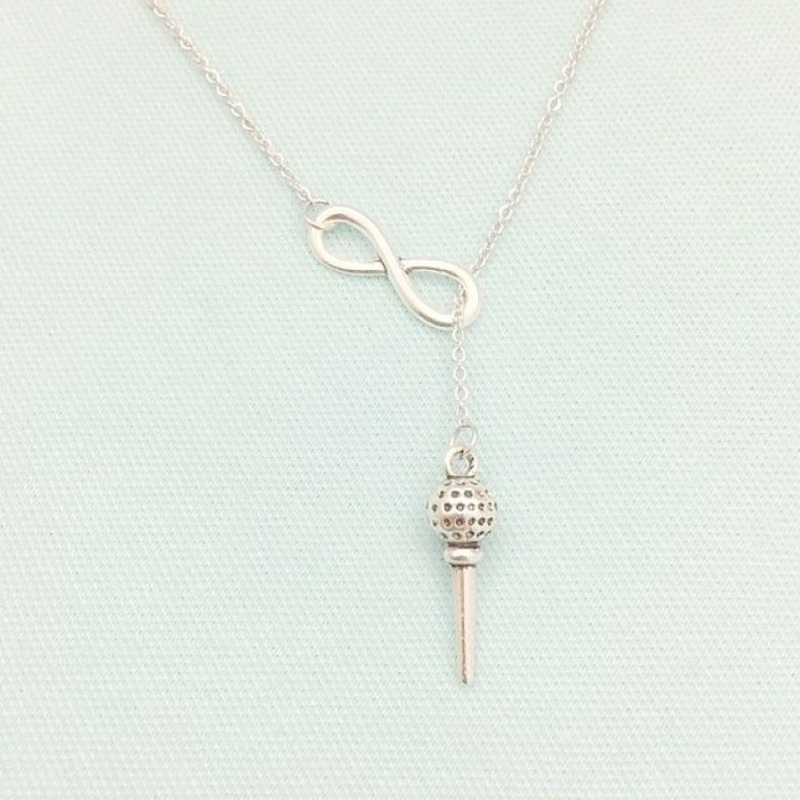 Beautiful 3D Golf Tee Necklace Lariat Style. Modern n Trendy.