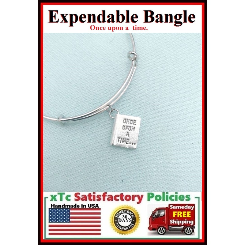 “Once Upon a Time” Book Charms Bangle Bracelet.