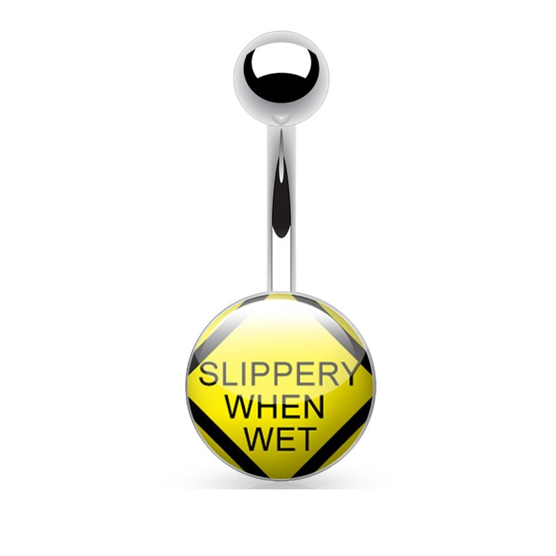“Slippery When Wet” VCH HEAVY Bottom BALL Piercing Barbell.