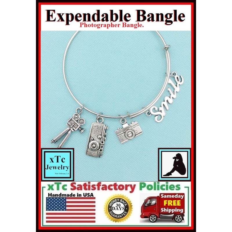 “SMILE” Photographer Bangle Bracelet.