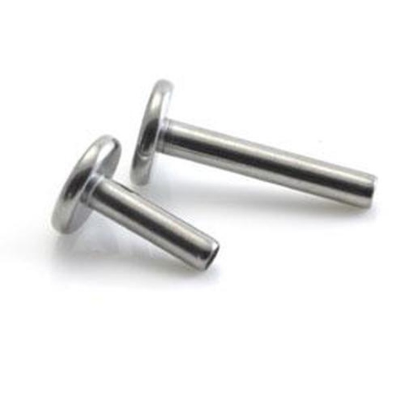 14g with 16g Hole Titanium Internally Threaded Flat Back Labret Post 1/4” (6mm)