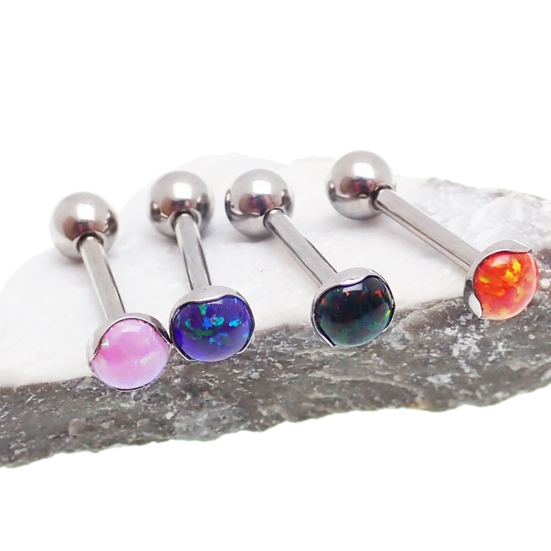 14g Titanium Tongue or Cheek Barbell Piercing 12g 12mm Orange