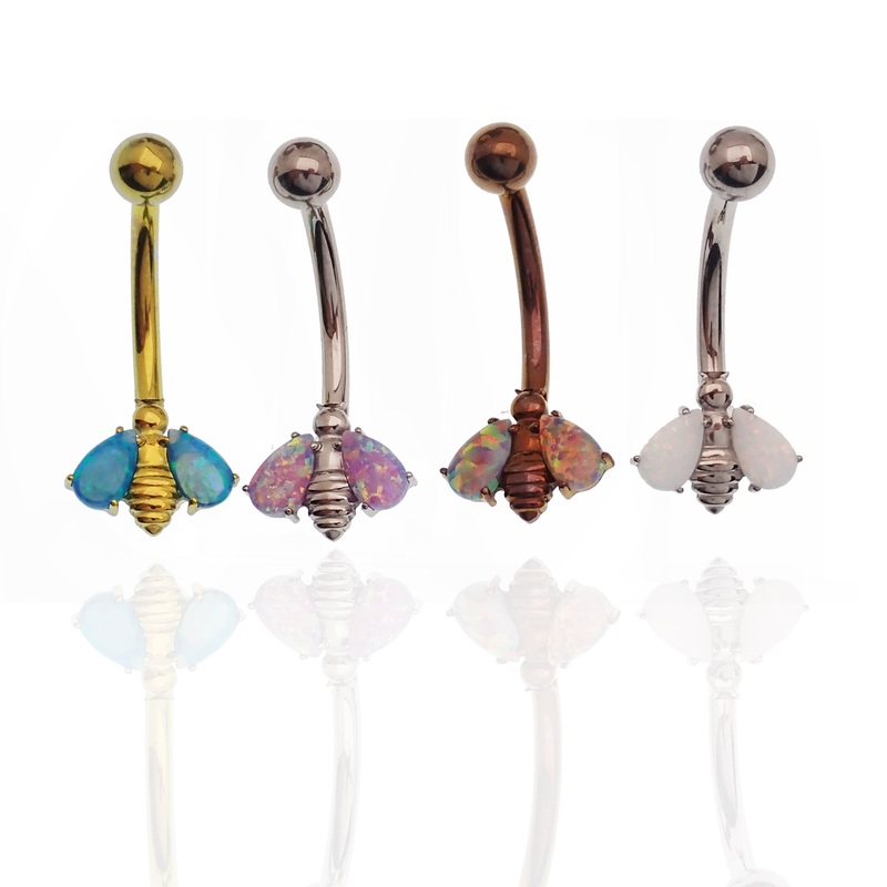 Butterfly Navel  Titanium Belly Piercing 14g