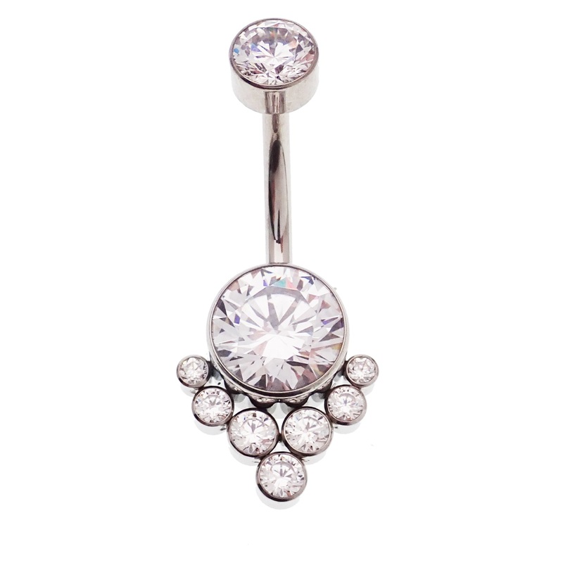 CZ Titanium Belly Ring 10mm – 12mm 10mm