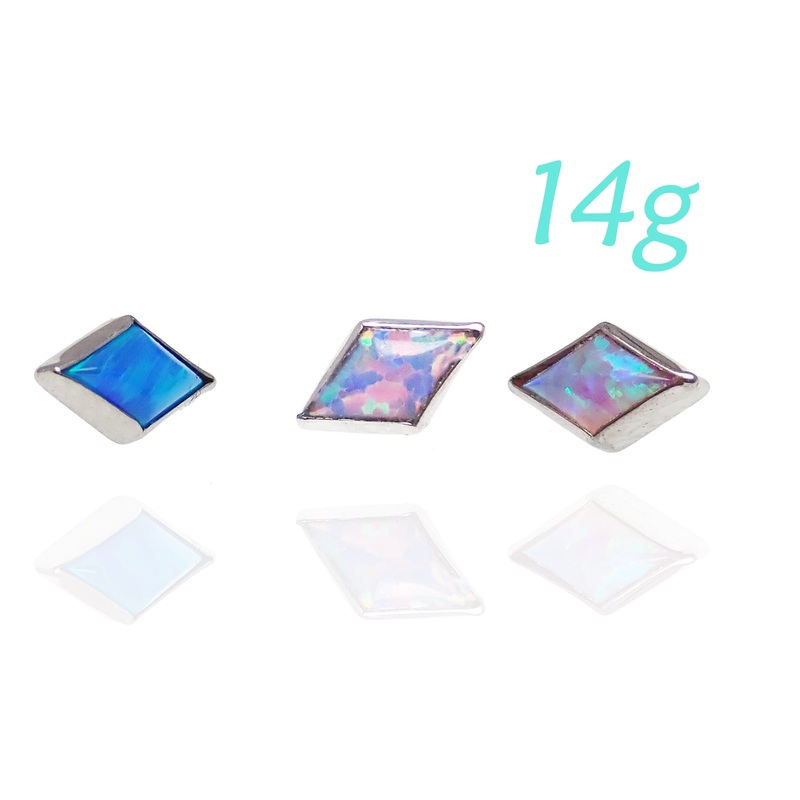14g/1.2mm thread Internally Threaded Opal top Pacific Blue