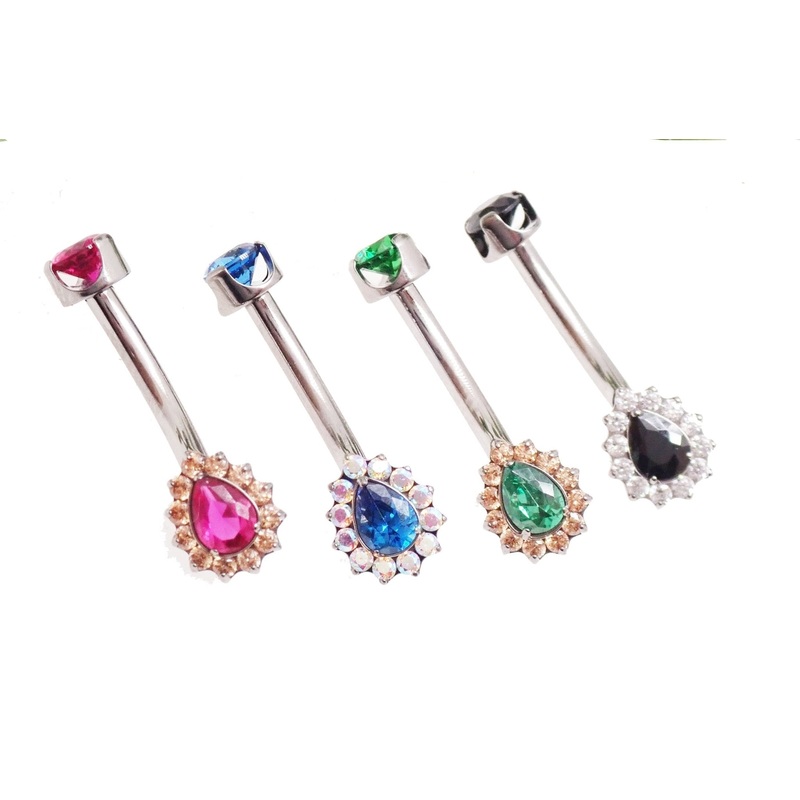 14g Titanium Radiant Belly Ring Cerise pink