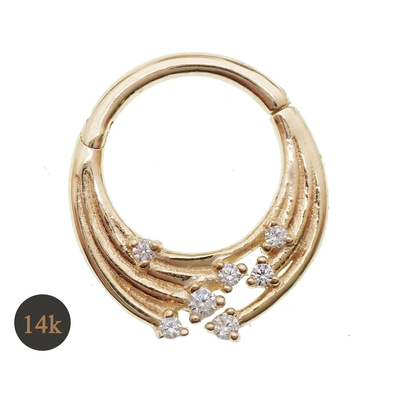 14k cosmic Septum / Daith Clicker 16g 8mm