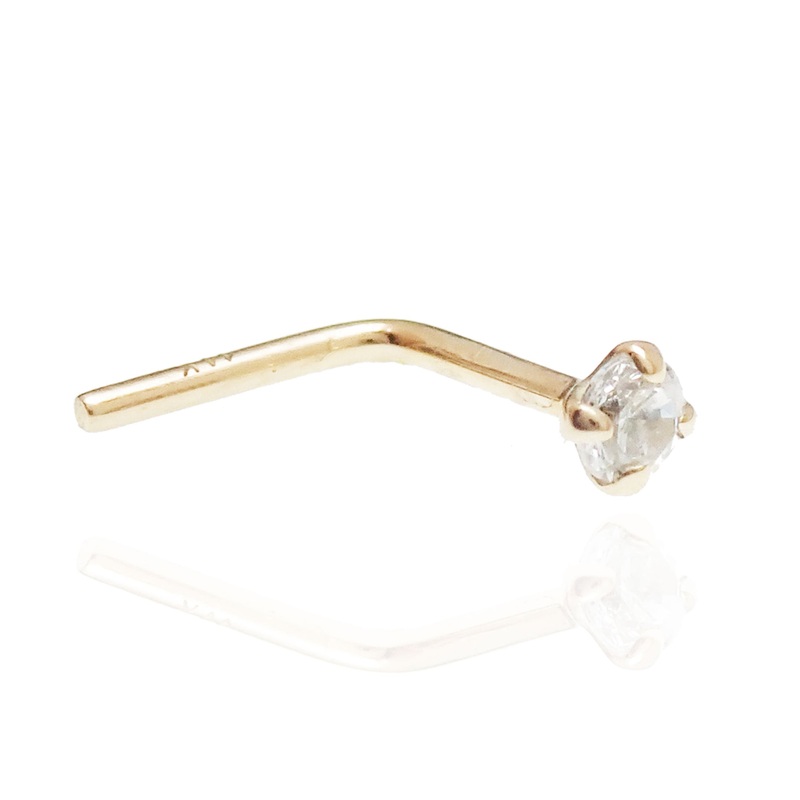 14K Nose piercing 2mm CZ