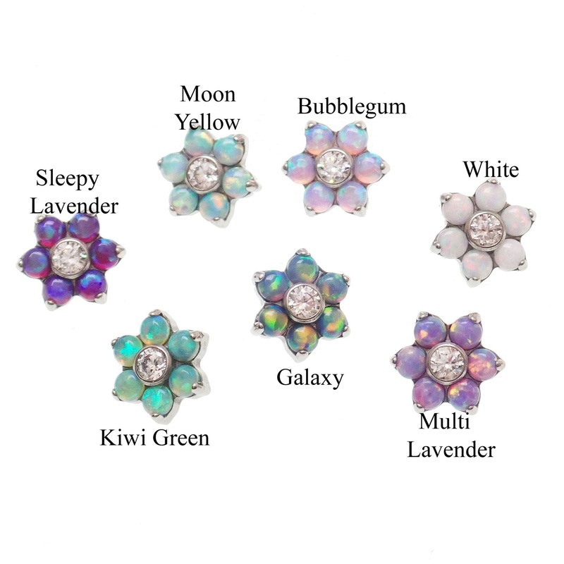 Fire Opal Flower top 0.9mm thread Bubblegum