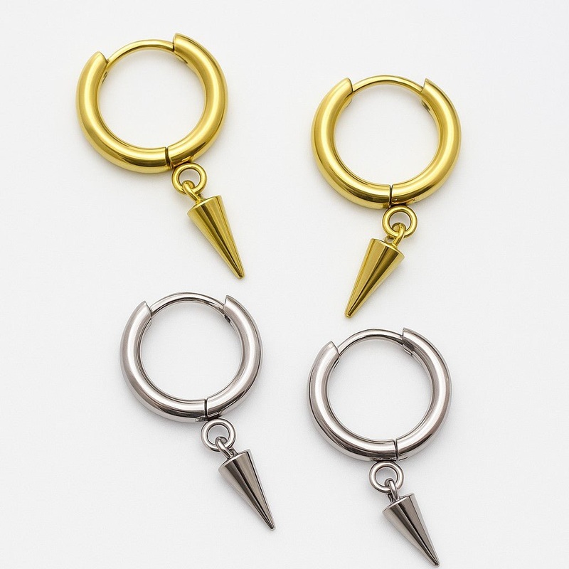 Titanium Earrings with Drop spike pair 20g