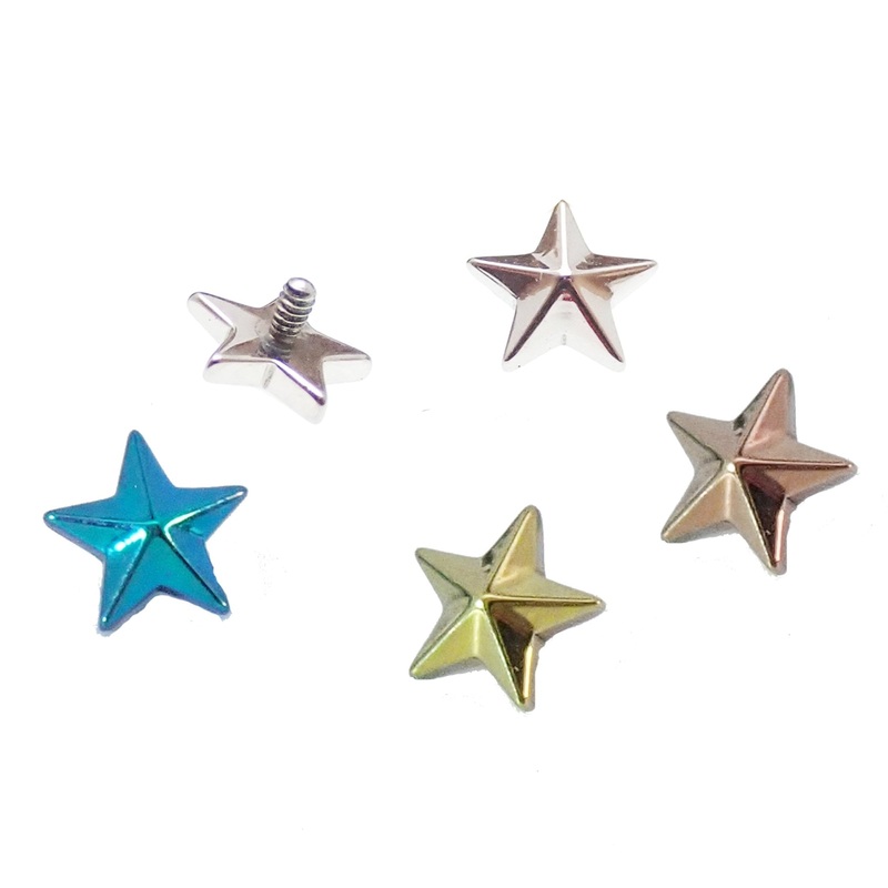 Titanium Internally Threaded Nautical Star  16g/14g 0.9mm/16g